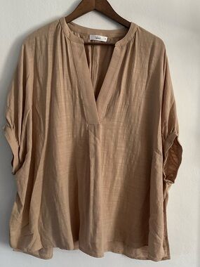 Talulah Beige Oversized Blouse – Size Small